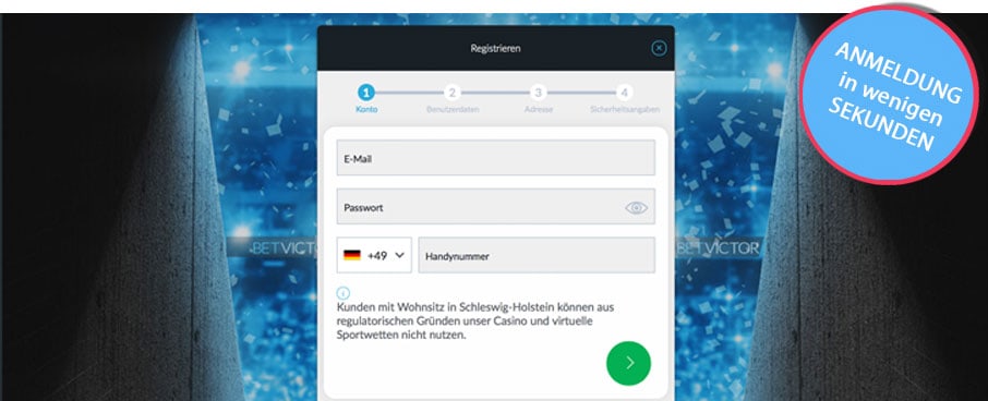 Anmeldung bei BetVictor