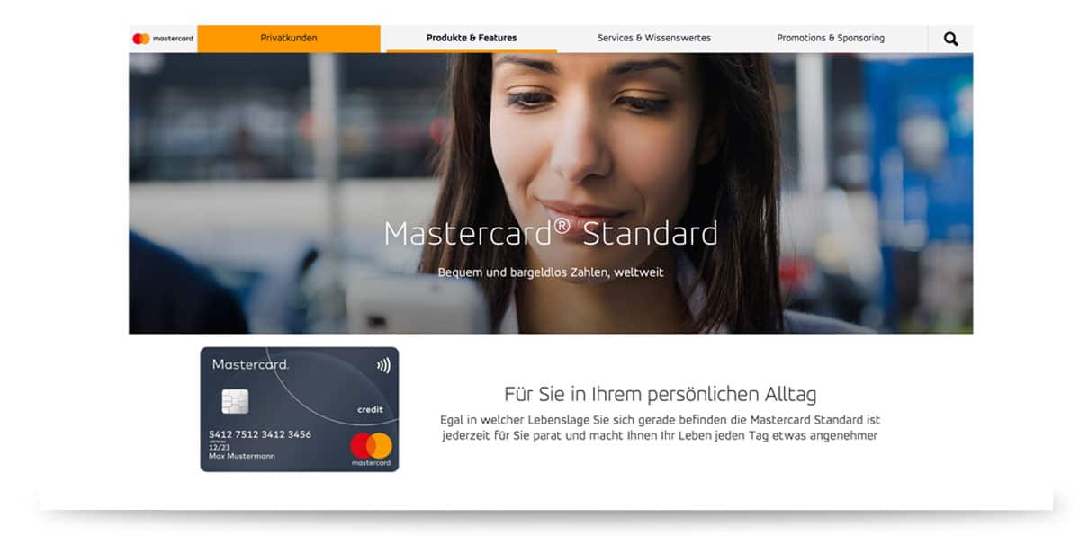 Zahlung mit der Kreditkarte Mastercard